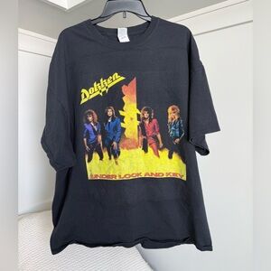 Dokken Band Concert Black Graphic T-Shirt Vintage Size 3X